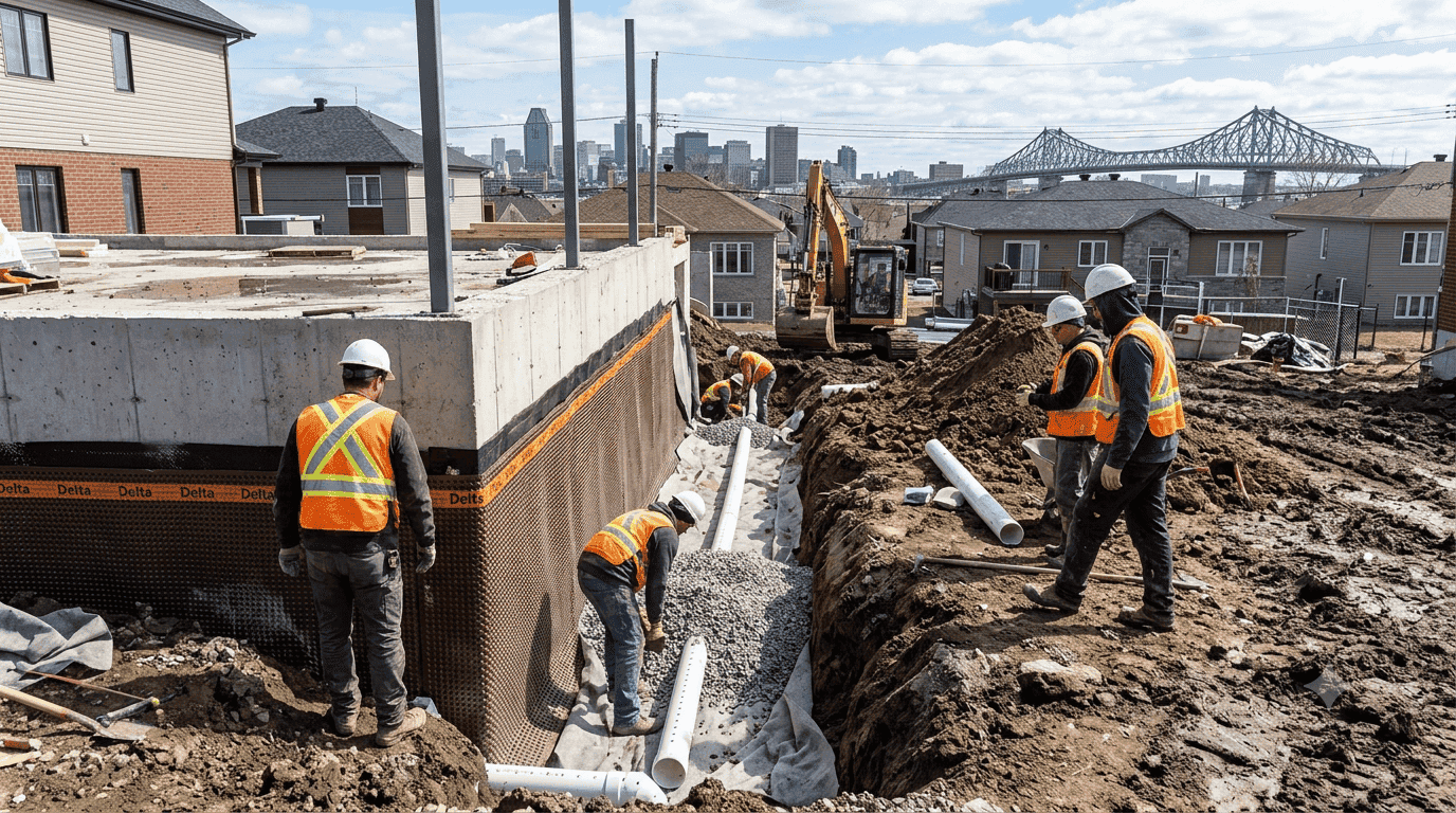 Installation et réparation de drain français à Montréal par Excavation Montréal